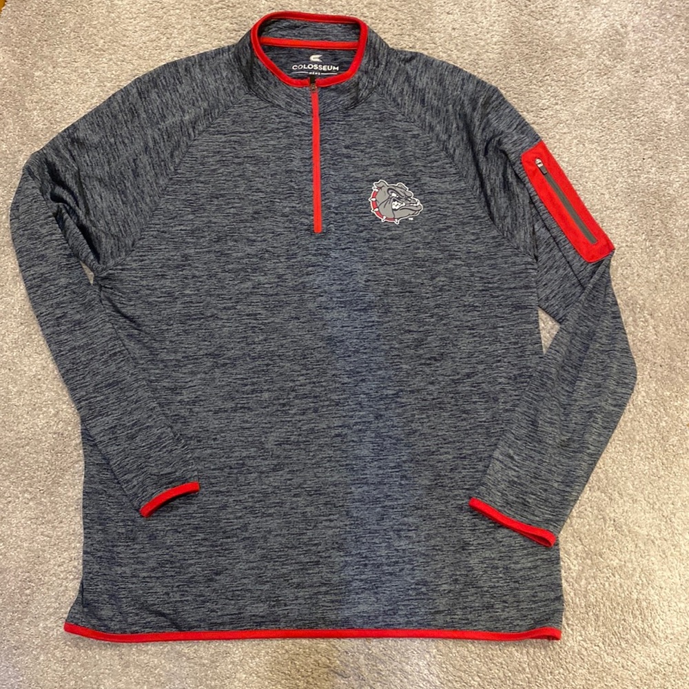 Colosseum Gonzaga Quarter Zip, Blue with Red Trim, Size L, EUC